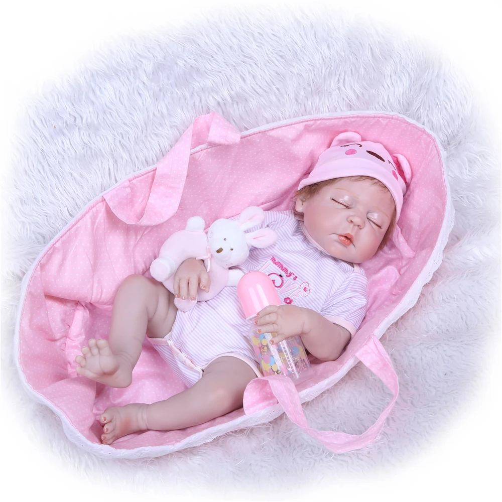 

NPK 55CM Soft Silicone Reborn Dolls Baby Realistic Doll Reborn dolls Full Vinyl Boneca bebes Reborn Doll For Girls Birthday Toys