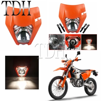 

Orange Dual Sport Motorcycle Streetfighter Motocross Headlight Universal Headlight Fairing Lamp For KTM EXC XC 300 500 250