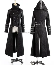 Punk Rave Fashion Womens Punk Streampunk Visual Kei Gothic Long&short Jacket Coat Hoodie Y364