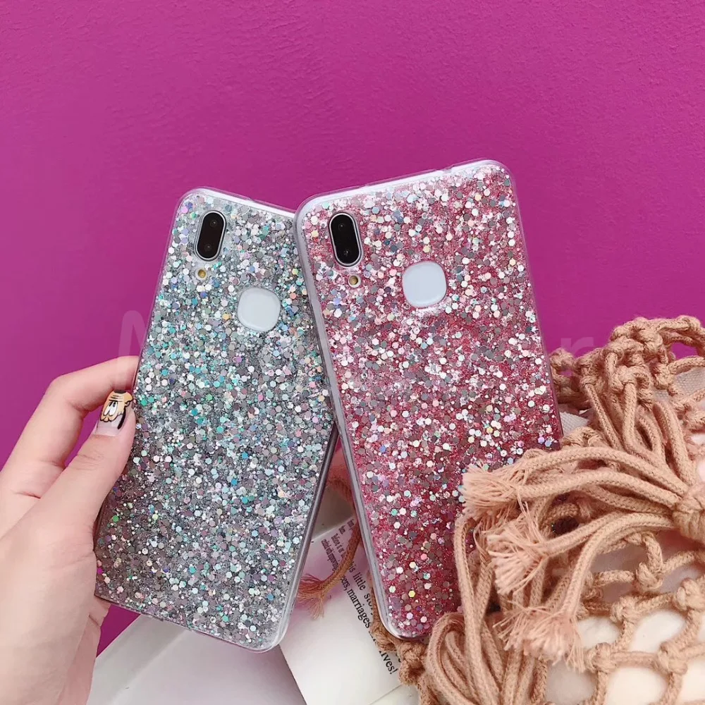 Luxury Silicone Bling Glitter Crystal Sequins Phone Cases for Xiaomi Redmi 5 Plus Redmi Note 5 6 Pro Cover for Xiaomi Mi 8 SE