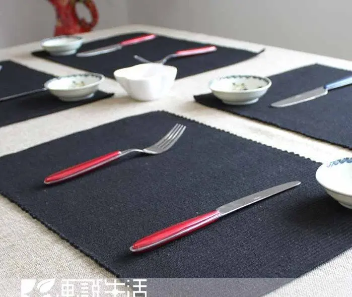 candy color Placemats 100 cotton fabric mat dining table mat Insulation pad western pad felt Mats
