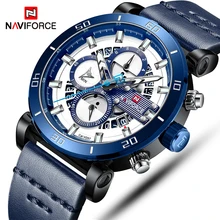 NAVIFORCE для мужчин s спортивные часы для мужчин Лидирующий бренд роскошные кожаные кварцевые автоматические часы с датой мужские армейские военные водонепроницаемые наручные часы