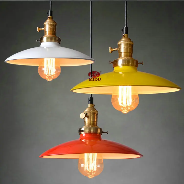 Colorful metal warehouse vintage pendant lamp iron ...