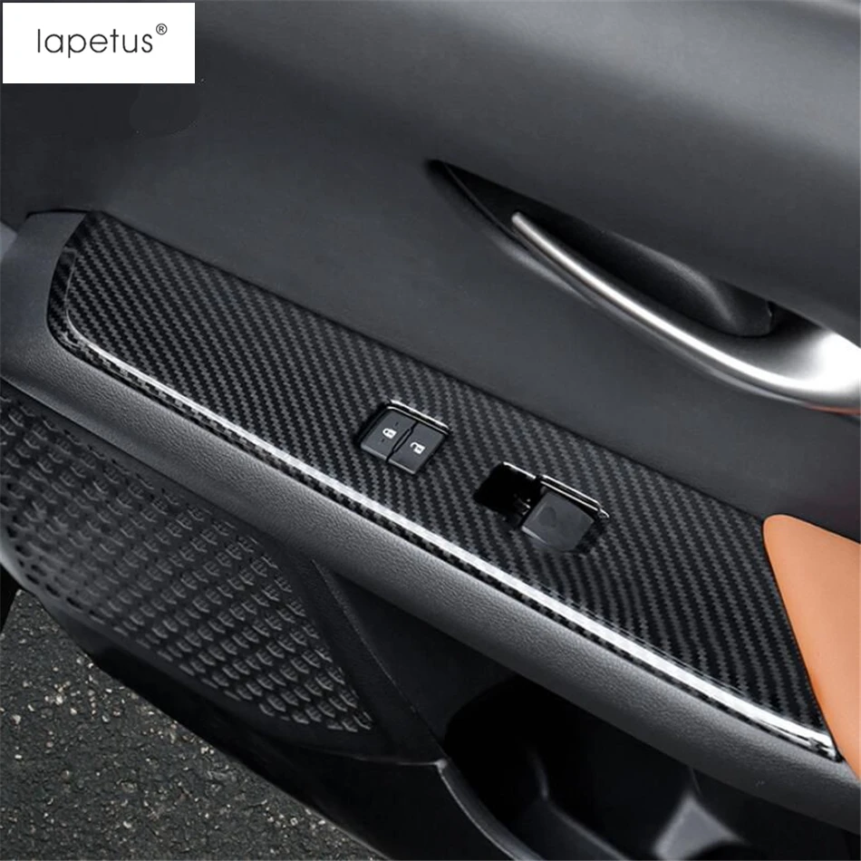 Аксессуары Lapetus подходят для Lexus UX 200 250H ABS Внутренняя дверь подлокотник окно Лифт кнопка Крышка отделка матовая углеродное волокно вид