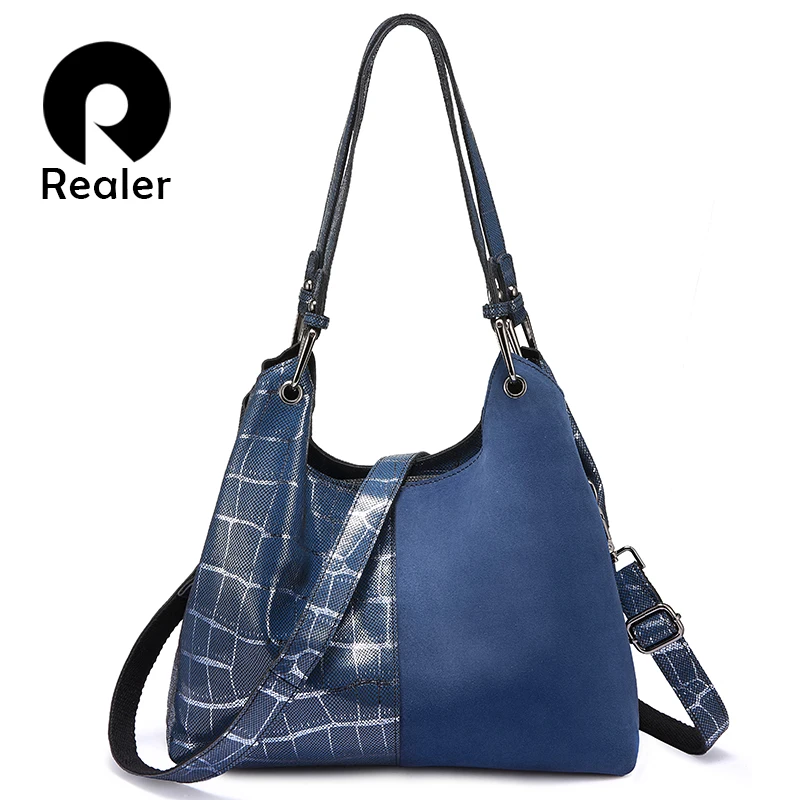 

Genuine leather shoulder bag Plaid pattern handbags women bags Patchwork Hobo bag fashion ladies bags high qualiity
