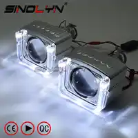 Bi-xenon โปรเจคเตอร์เลนส์ไฟหน้า LED Angel Devil Eyes เลนส์ 2.5 ''Mini 8.0 สำหรับ H4 H7 รถยนต์ไฟหน้า Retrofit ใช้ H1 HID