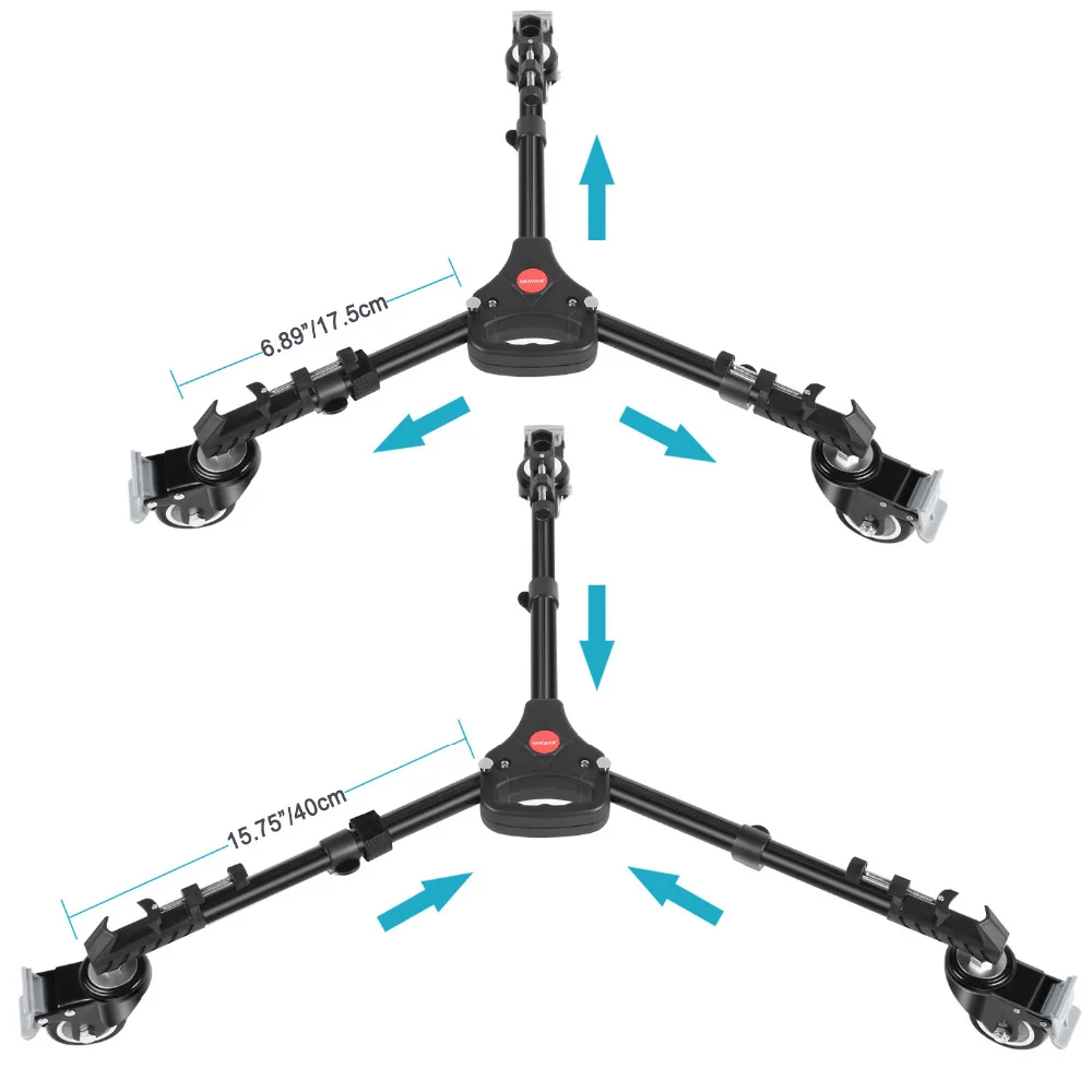 Neewer фотографии штатив Долли, сверхмощный с больше 3 дюйма резиновые колеса, регулируемые ноги крепления и сумка для штативы
