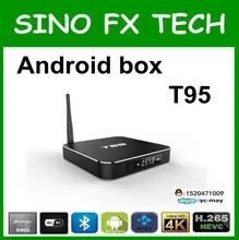 Preço de fábrica caixa de tv quad core A53 Penta-core GPU s905 T95 amlogic caixa de tv android com bluetooth 2g 8g