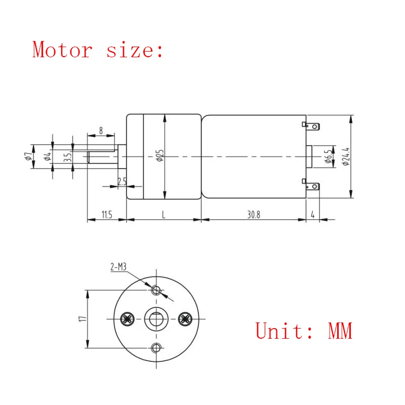 Motor de engranaje de JGA25-370 CC, motor de carro robot inteligente 6V12V motor de torque alto, engranaje de metal