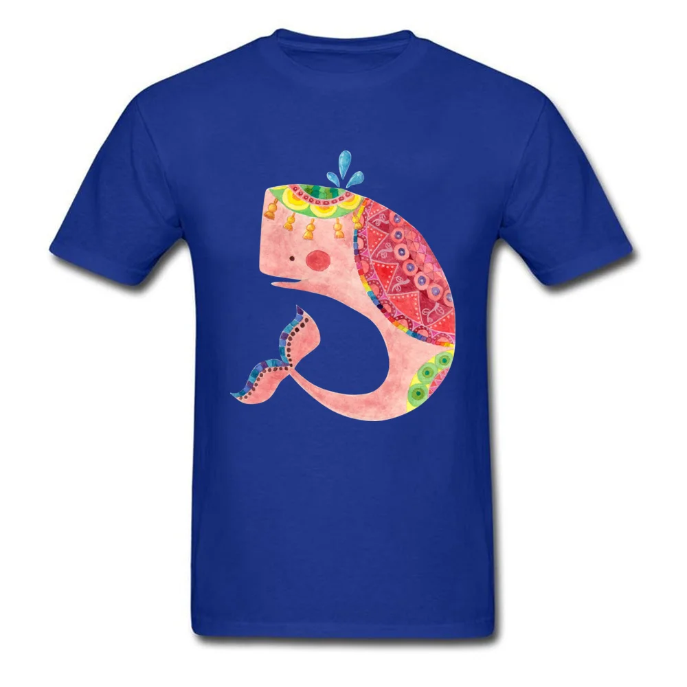 O Neck The Pink Whale All Cotton Youth Top T-shirts Custom Short Sleeve Tops & Tees 2017 Hot Sale Cool Tee-Shirt The Pink Whale blue