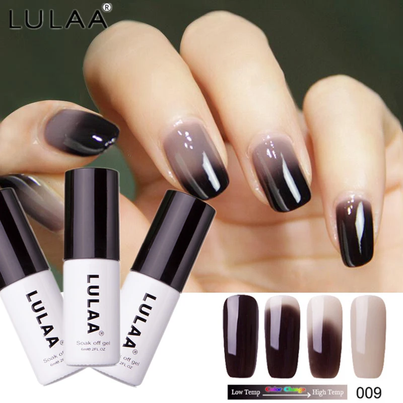 

LULAA 18 Colors Thermal Temperature Change Color Nail Gel Polish Soak Off UV Chameleon Gel Polish Led Nail Polish Gel Lacquer