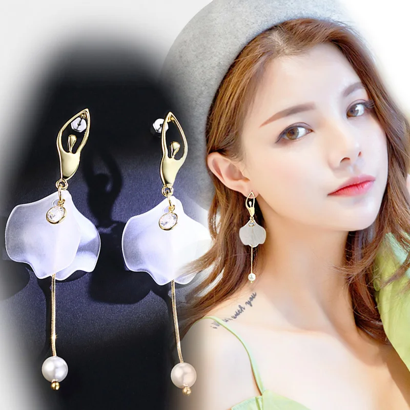 

Elegant Long Drop Ballet Earrings for Women's zirconia Earrings 2018 New Arrive Accessories fine jewelry dangle Brincos