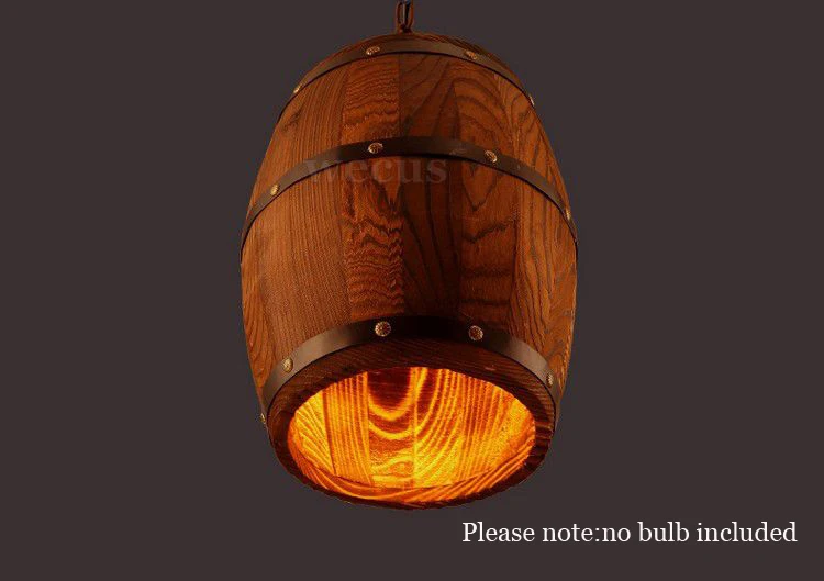 Ретро Лофт деревянный бочонок подвесной светильник ресторан склад, столовая винный погреб прохода коридор паб кафе люстра светильник в виде бочки