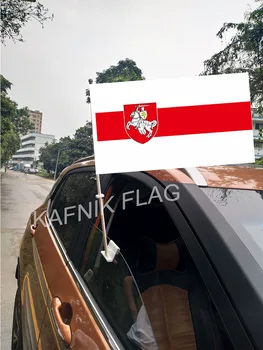 

KAFNIK,30*45CM Belarus White Knight Pagonya Window Car Flags and Banners Countries World Custom Flags with 43/52cm flagpole for