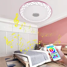 Ультратонкий Светодиодный потолочный светильник s RGB с регулируемой яркостью 36 Вт приложение+ пульт дистанционного управления Bluetooth музыкальный светильник, лампа для спальни, умная потолочная лампа