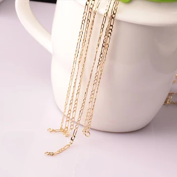 

50pcs Mens Gold color Chain Necklace 2mm Stamp Gold color Vintage Chain Men Jewelry Wholesale