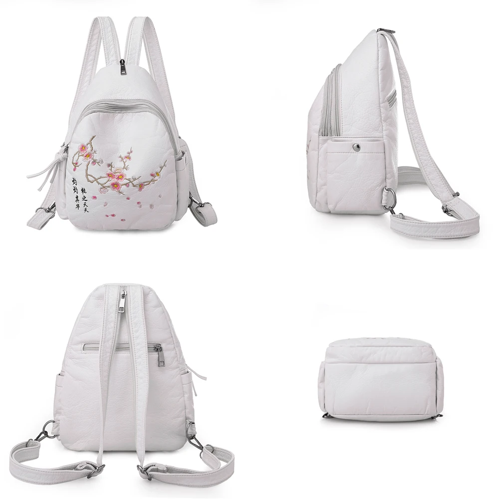 Женский рюкзак брендовый дизайнерский Дизайн вышивка многофункциональная сумка высокого качества моющаяся Кожа pu кожа китайский стиль