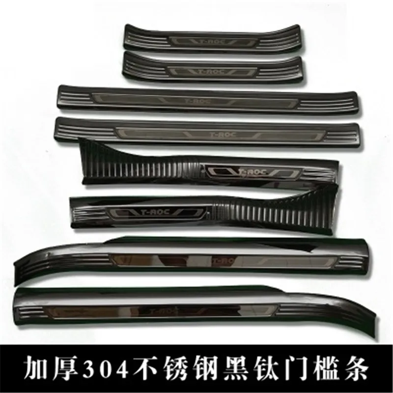 

Car styling stainless steel Scuff Plate/Door Sill Door Sill Rear Bumper Protector Sill for 2018-2019 Volkswagen T-Roc