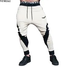 YEMEKE модные строчки Беговые брюки в повседневном стиле с буквенным принтом утягивающие брюки для мужчин хлопковые брюки Calabasas спортивные брюки мужские s m-xxl