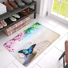 Бабочка рок сад Сакура цветет Зен Концепция Крытый вход коврик подложка нескользящий вход ковер домашний декор