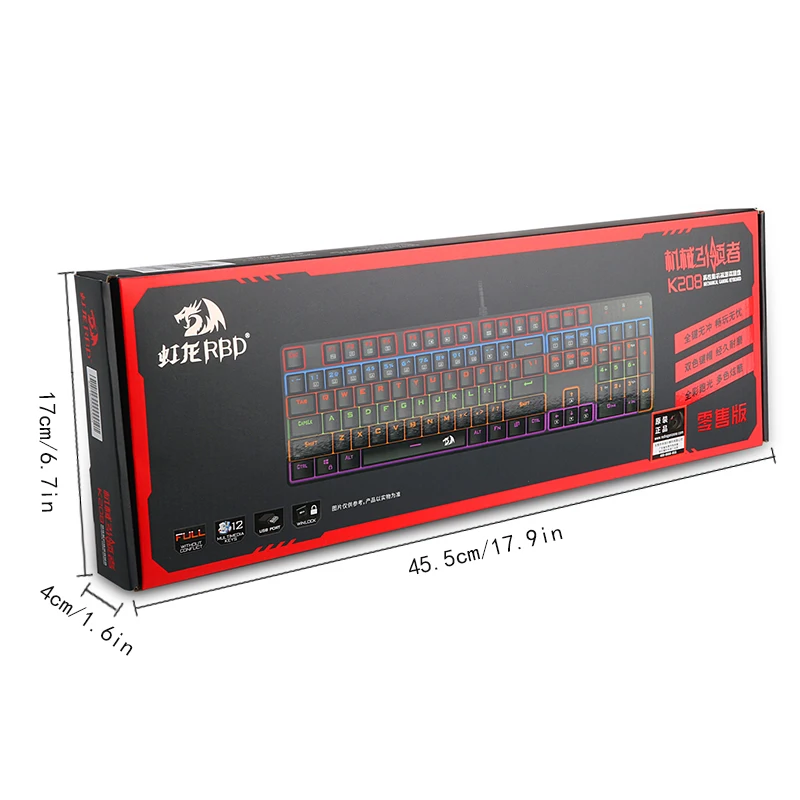 RGB Gaming Mechanical Keyboard English Keyboard Anti-Ghosting for Gamer Gaming Mechanical Keyboard Backlit Keyboard 104key