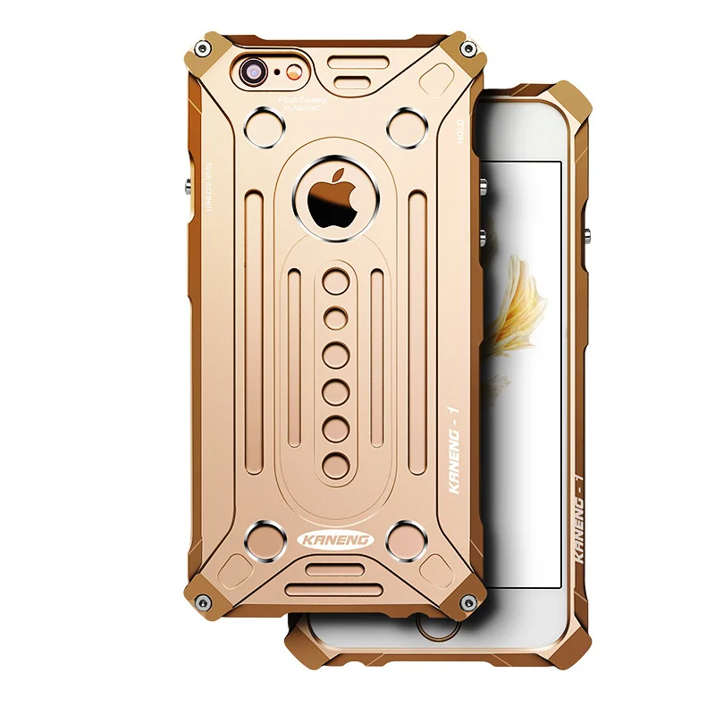 

For iPhone 7 Plus Case 6 6s Plus Luxury Aluminum Metal Iron Armor Cover with Screws Install Slim Cool for Apple 4.7 5.5 Inch