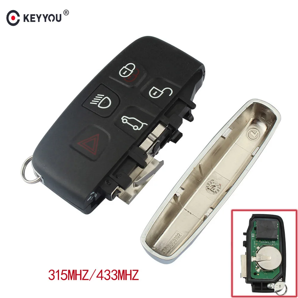 

KEYYOU 5 Button Keyless For Land Rover Discovery Freelander Sport Evogue LR4 Luxury Remote Smart Car Key Fob 434MHZ/315MHZ