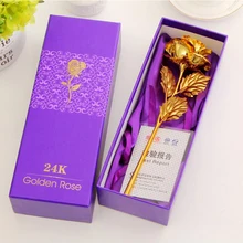 24 karat Goldfolie Rosen Freundin Frau Geburtstag Valentinstag Geschenk Neujahr Kreative Geschenke Drei Farben Künstliche Blume