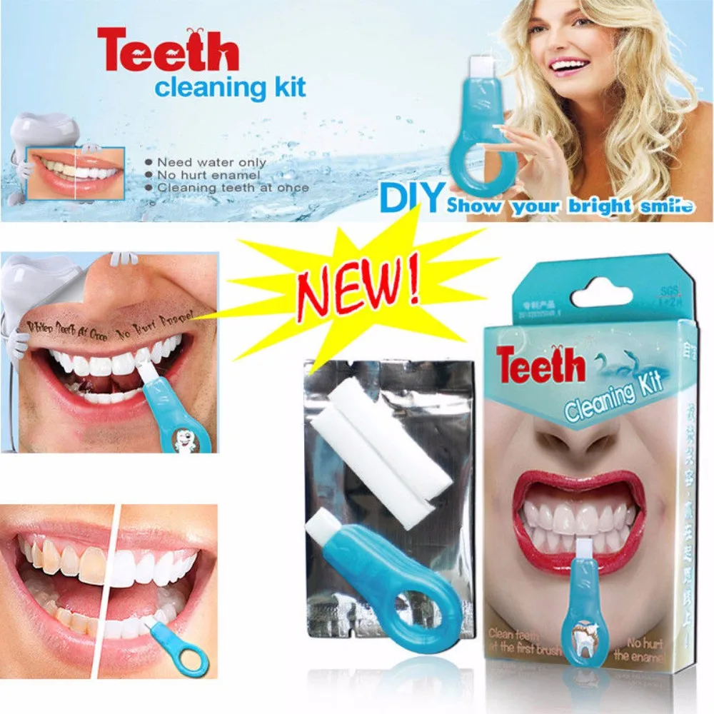 

New Teeth Whitening Cleaning Kit with Cleaning Pen Sponge and Nano Cleaning Strips Oral Hygiene Cigarette Stains Remover TSLM2