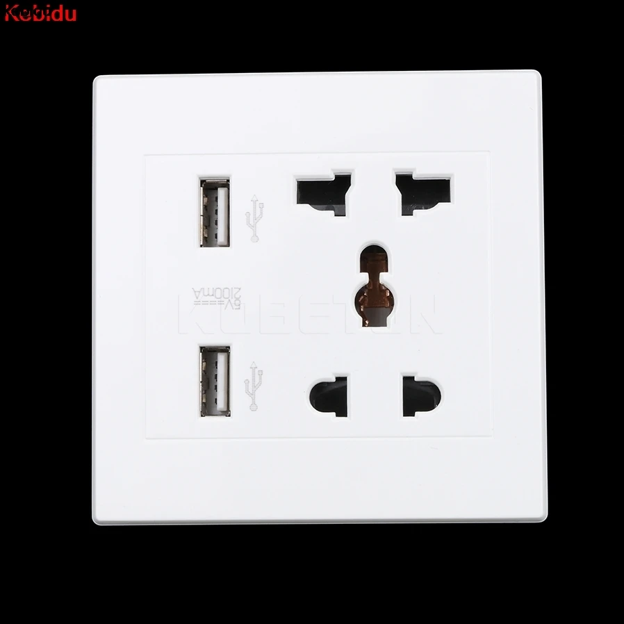 

Kebidu High Quality Dual USB Power Socket USB Port Electric Wall Charger Dock Socket Power Outlet Panel Plate