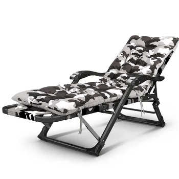 

Folding Reclining Chair Outdoor Camping Bed Sun Lounger Chair Garden Beach Chair Sitting/Lying Fishing Deck Chair Cotton Cushion