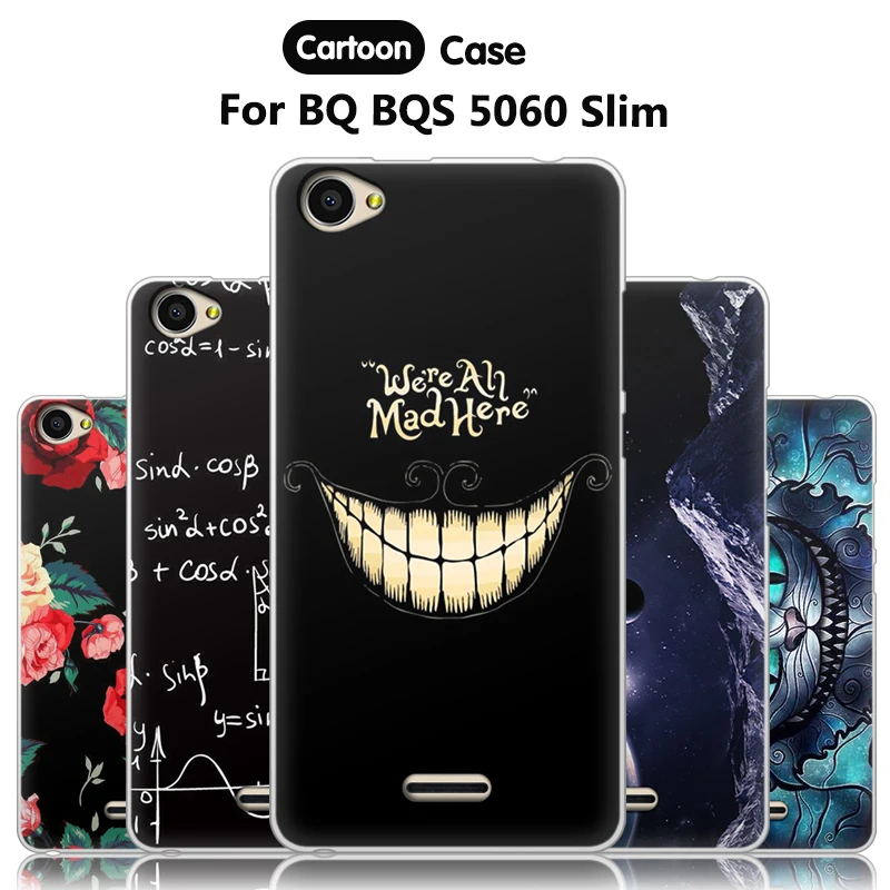 

JURCHEN Phone Case For BQ BQS 5060 Slim Case Silicon Soft TPU Protective Back Cover For BQ BQS-5060 Slim Case Cover Cartoon Capa