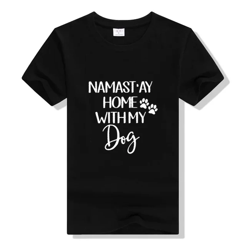NAMAST AY Home With My Dog футболка для мамы и собаки Модная женская одежда