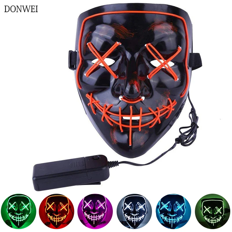 Halloween Mask LED Light Party Rave Masks Light Great Funny Masks