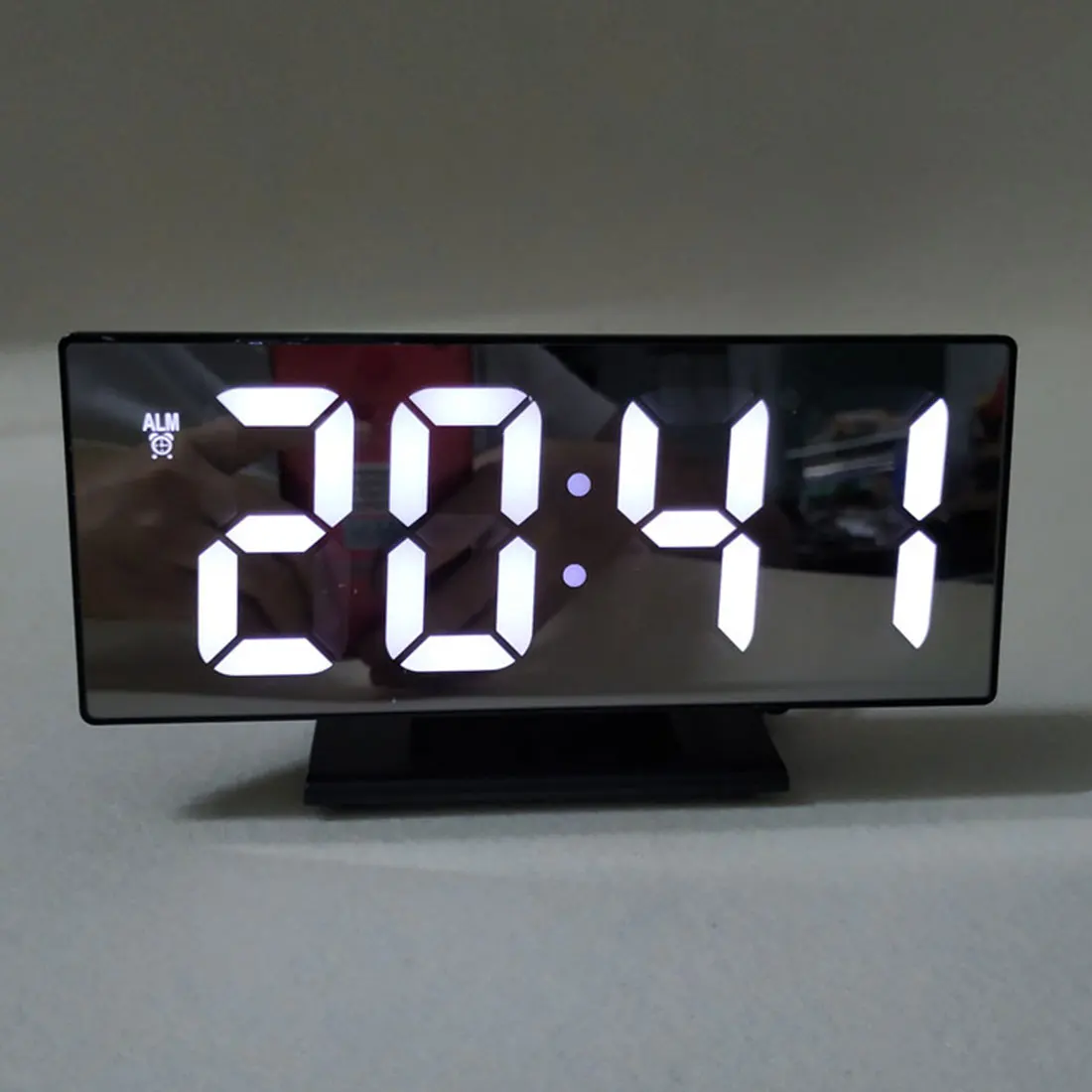 Светодиодный дисплей цифровой будильник зеркальный Многофункциональный Повтор времени ночной Светильник Настольный Reloj Despertador USB кабель