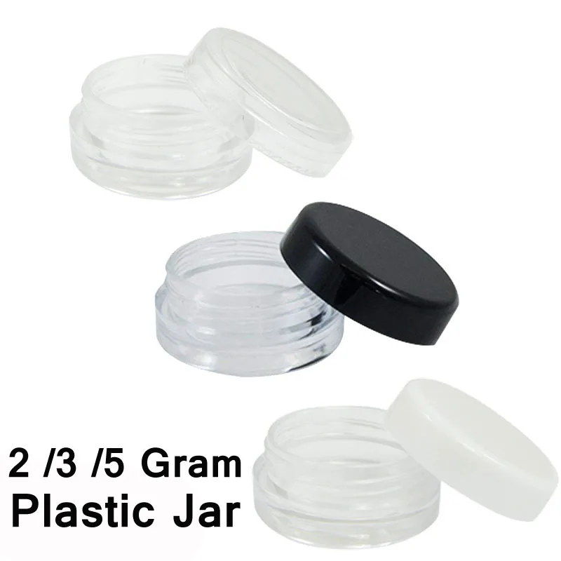 

1000Pcs Empty Plastic Cosmetic Makeup Jar Pot 2g 3g 5g Transparent Eyeshadow Cream Lip Balm Container Storage Box