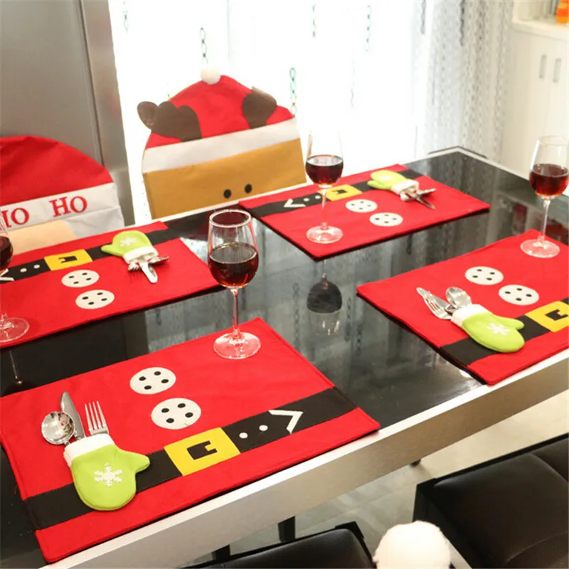 

2019 Christmas Decoration For Home Table Placemat Hotel Cafe Decoration Tableware Mat Christmas Gift Heat Insulation Pad