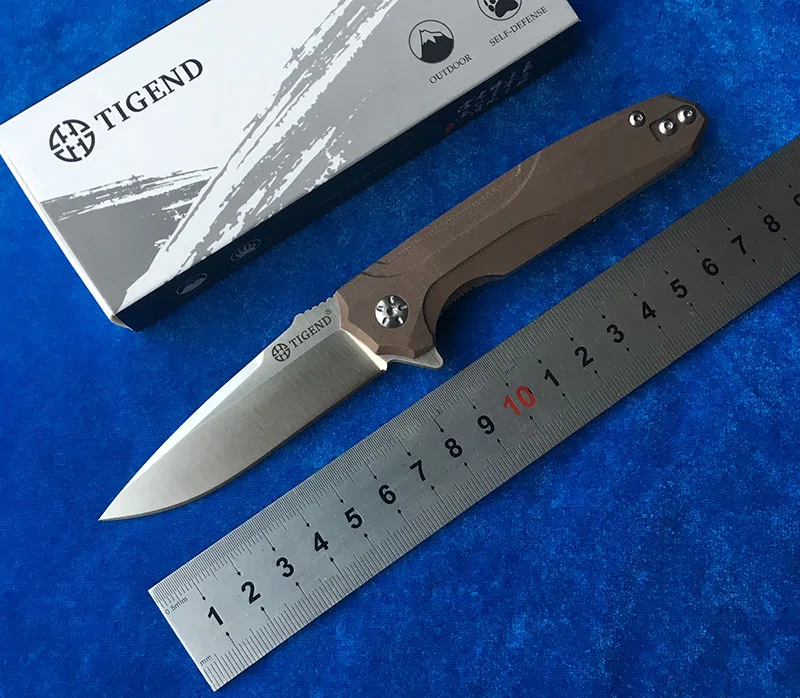 

TIGEND CF1818 Tactics folding knife D2 blade G10 + steel handle camping hunting outdoor survival pocket Kitchen knives edc tools