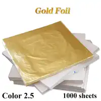 Color 2.5, Imitation Gold Leaf Foil Sheets ,copper leaf ,1000 Leaves - 14 x 14 cm - For Gilding - Art Work, free shipping