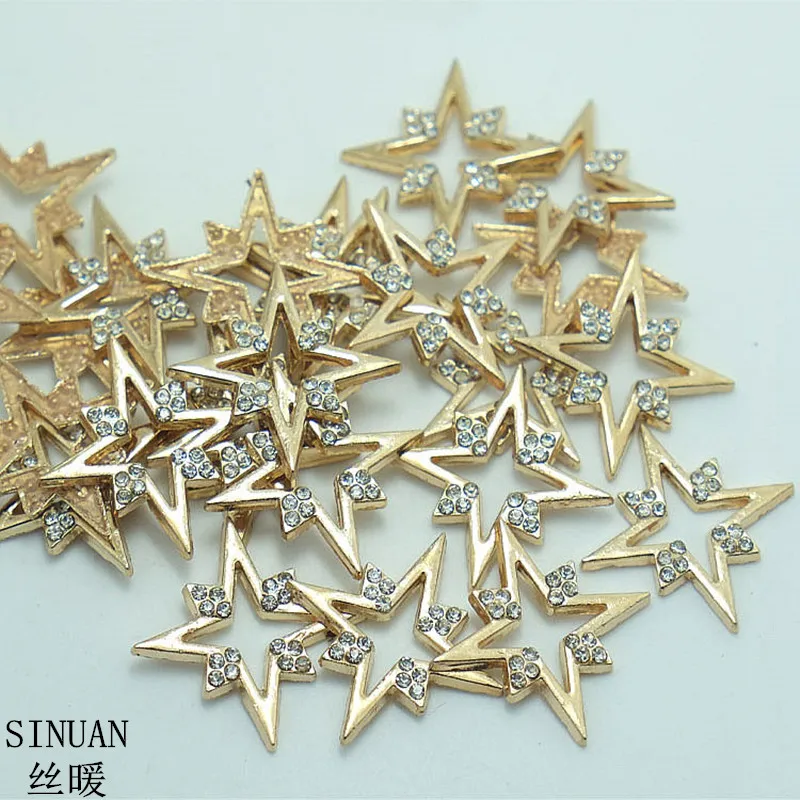 

SINUAN Star Rivets Hot-Fix Rivets 28Mm Rhinestones Rivets Plating Big Spikes Zinc Alloy Close-End Studs Craft Beads For Clothes
