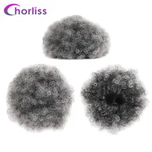 Chorliss " афро шиньон булочка синтетический шиньон волос Африканский короткий кудрявый завиток шнурок слоеный хвост черный коричневый булочка