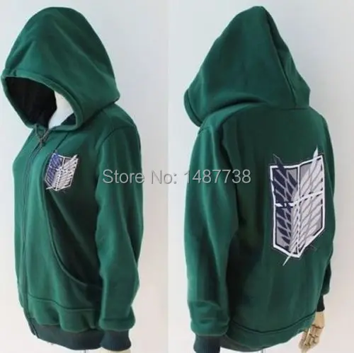 Black Anime Attack on Titan Cosplay Hoodie Scouting Legion Hooded Sweater