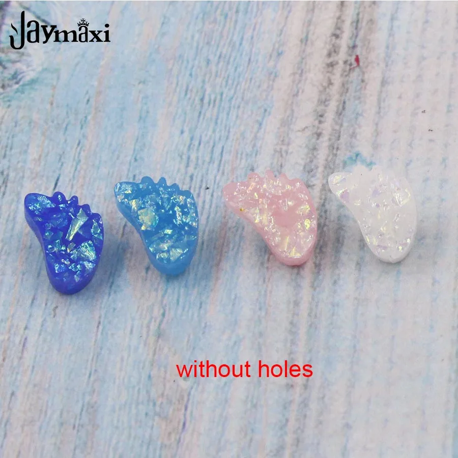 

Jaymaxi Small Baby Feet Pendants Charms Synthetic Opal DIY Jewelry Making Best Baby Gift 11.4*10mm Without Hole 20Piece/lot