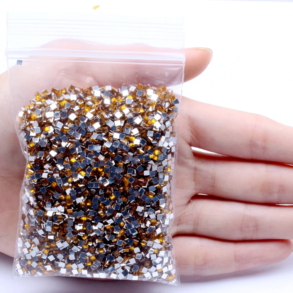 02 gold Квадратный 30 г 10000 шт Стразы для ногтей для обуви украшения одежды высокий блеск сверкающий модный дизайн ногтей украшения - Цвет: 02 gold