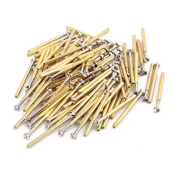 

100pcs P156-Q 2.36mm Dia 33.8mm Length Metal Spring Pressure Test Probe Needle