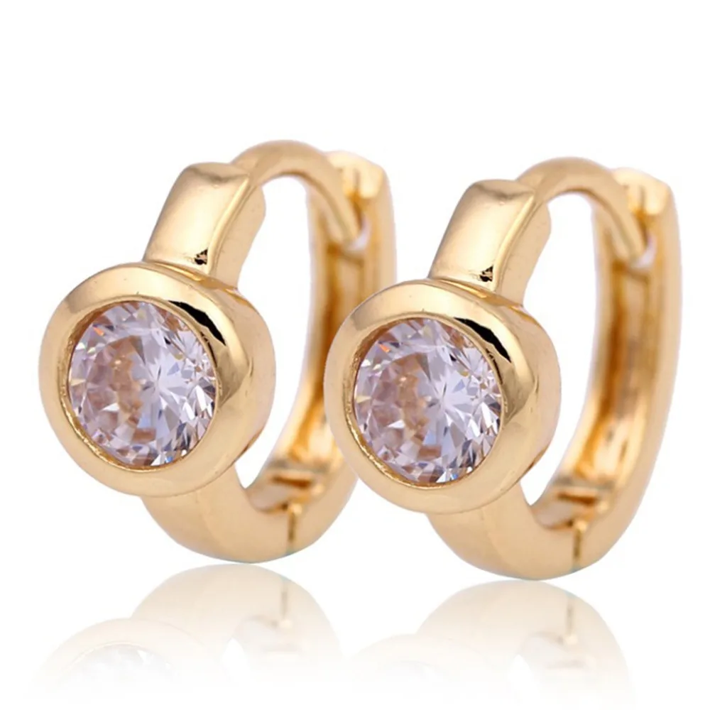 Геометрический круглые гвоздики простота серьги Элегантные серьги с кристаллами для женщин Jewelry подарки