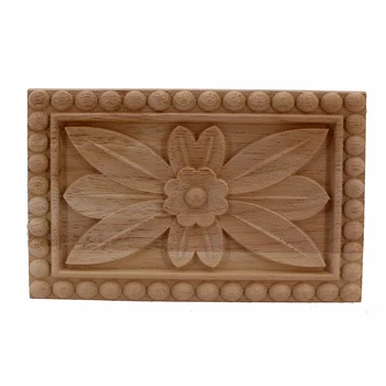 

VZLX Vintage Unpainted Wood Carved Corner Onlay Applique Frame Decorate Wall Door Furniture Decorative Figurine Wooden Miniature