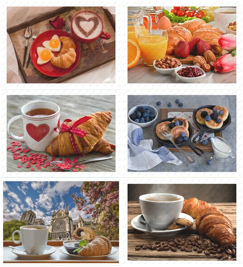 

Food poster breakfast cafe restaurant wall sticker decorative painting White Kraft Poster