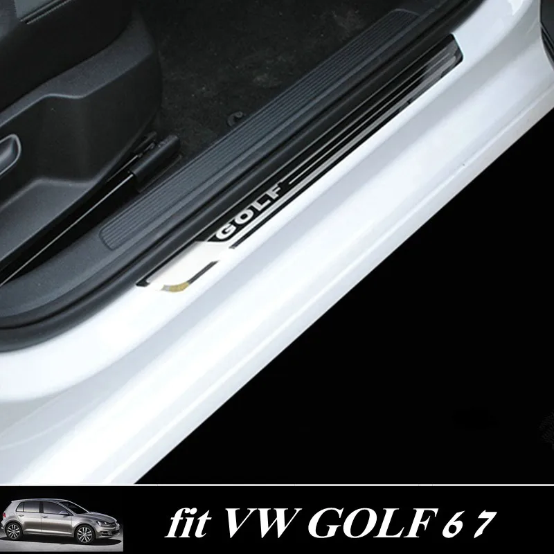 

For Volkswagen VW Goft 6 7 2010-2019 Stainless Steel Car Door Sill Scuff Plate fit for Golf 6 7