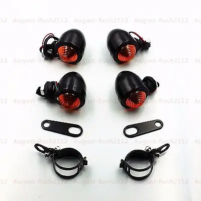 

Motorcycle Turn Signal Running Light Fork Clamps Shock Bracket Cafe Racer Custom